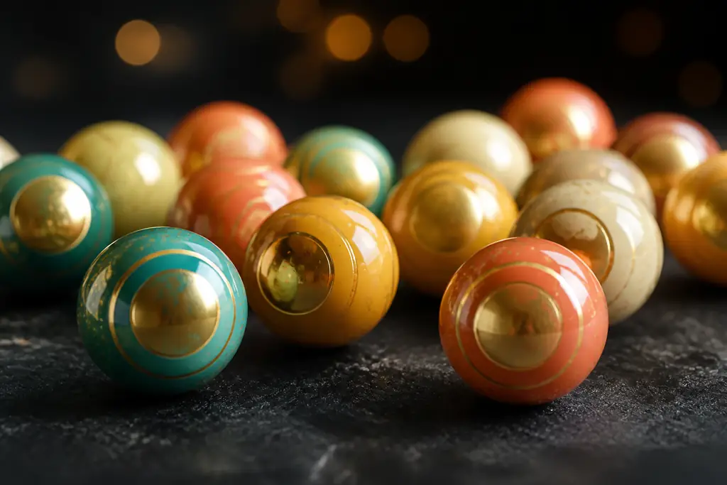 Colourful lottery balls used to illustrate Australian draw games